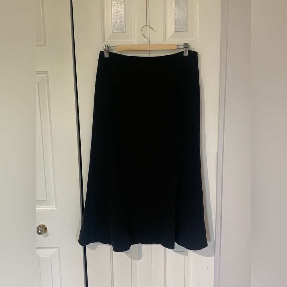 Vintage Laura Petites Black Midi Skirt